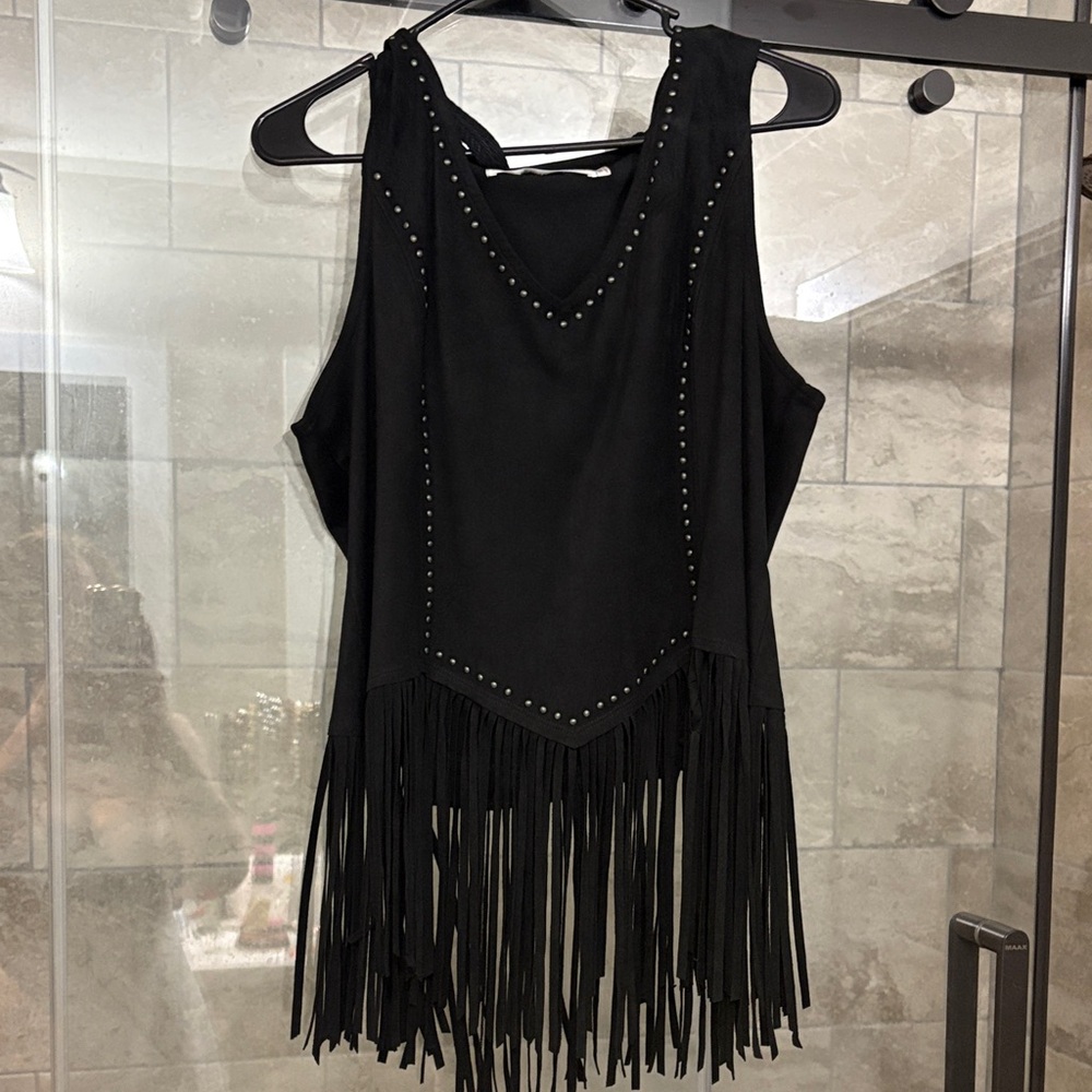 Idyllwind Black Fringe Top with Western Flair